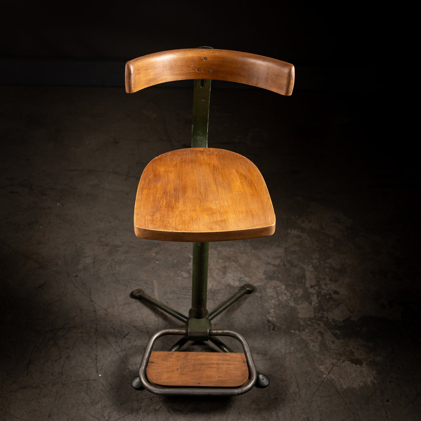 Vintage Industriell Stol med Justerbar Høyde