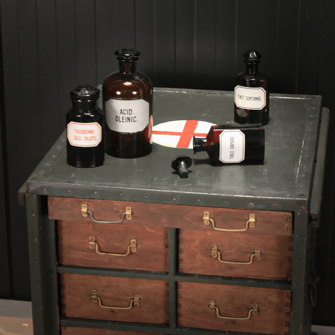 Vintage medical military chest of drawers
