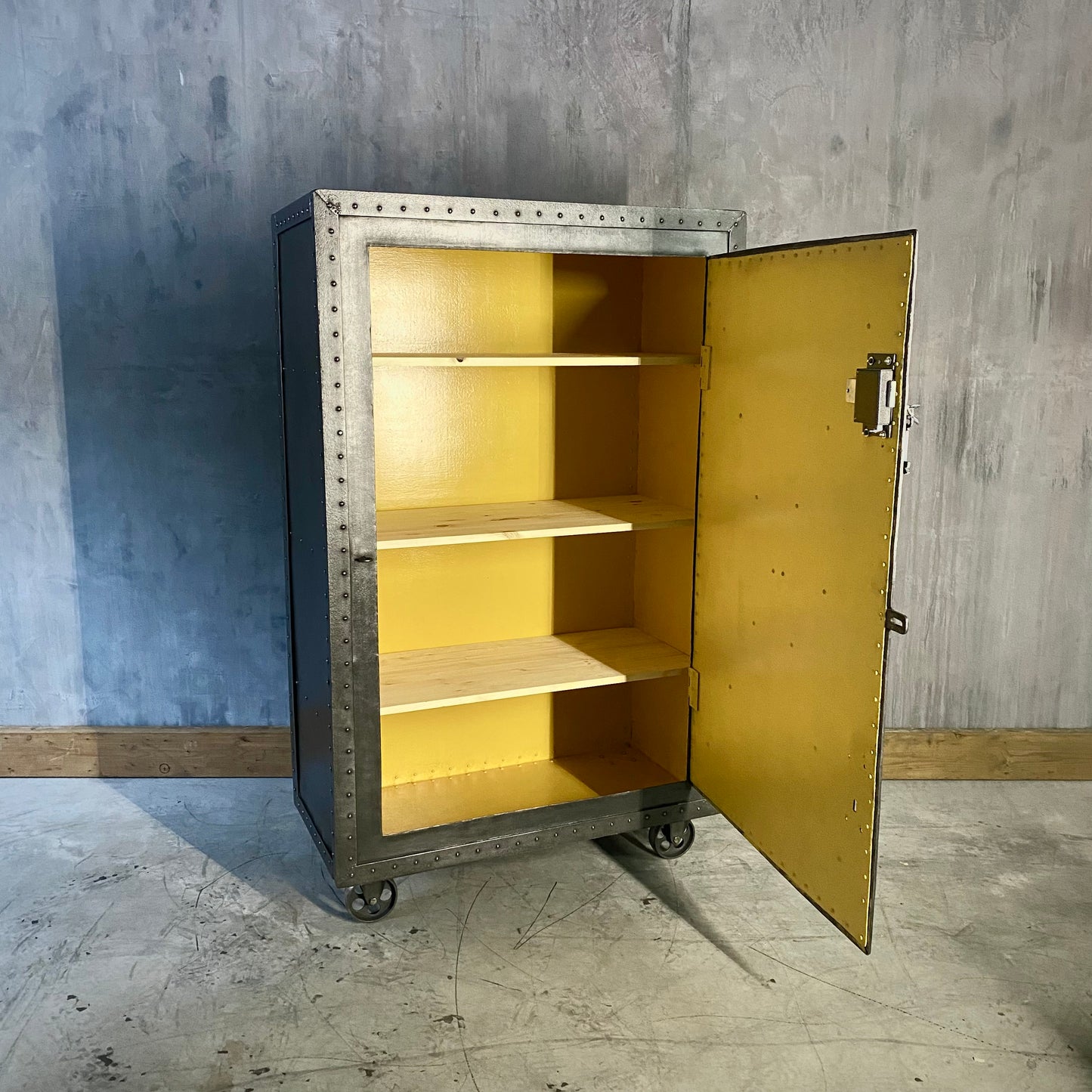 Antique riveted Bank cabinet from post office in Vienna