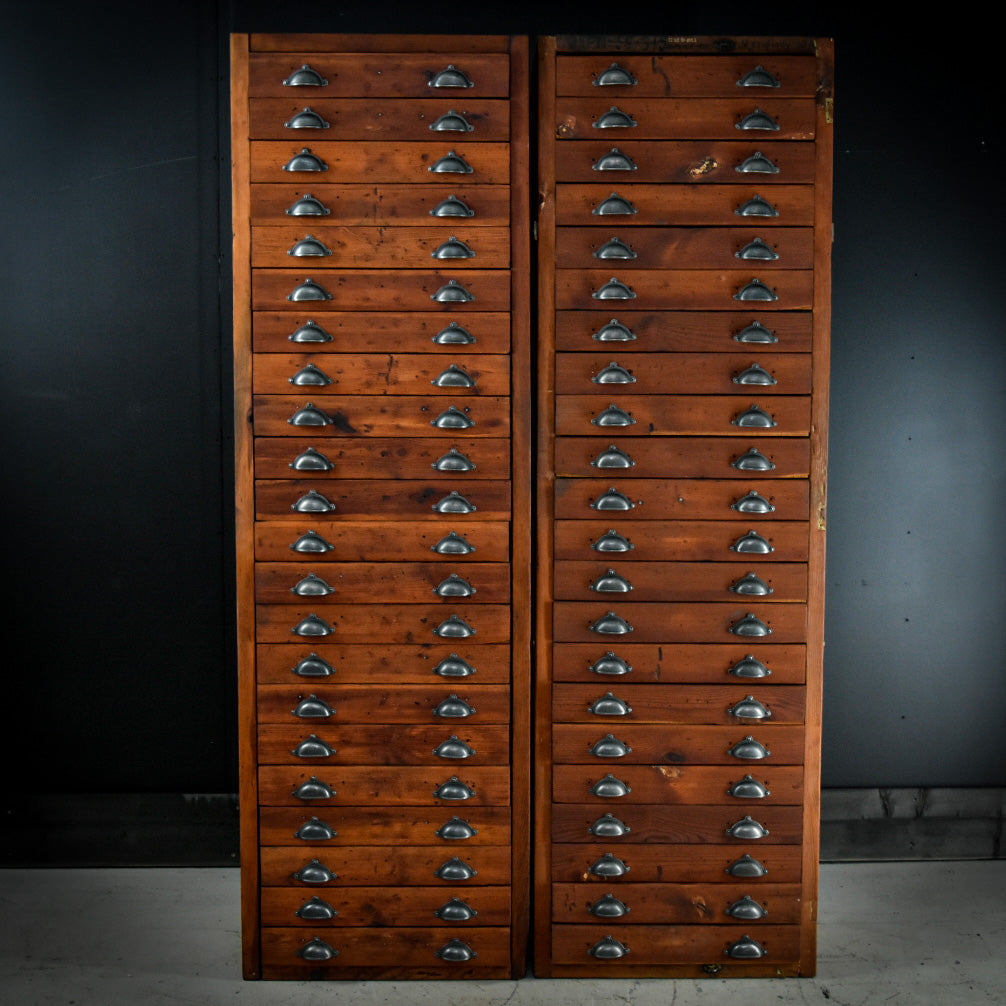 Industrial bank of drawers from Messerschmitt workshop BROWN
