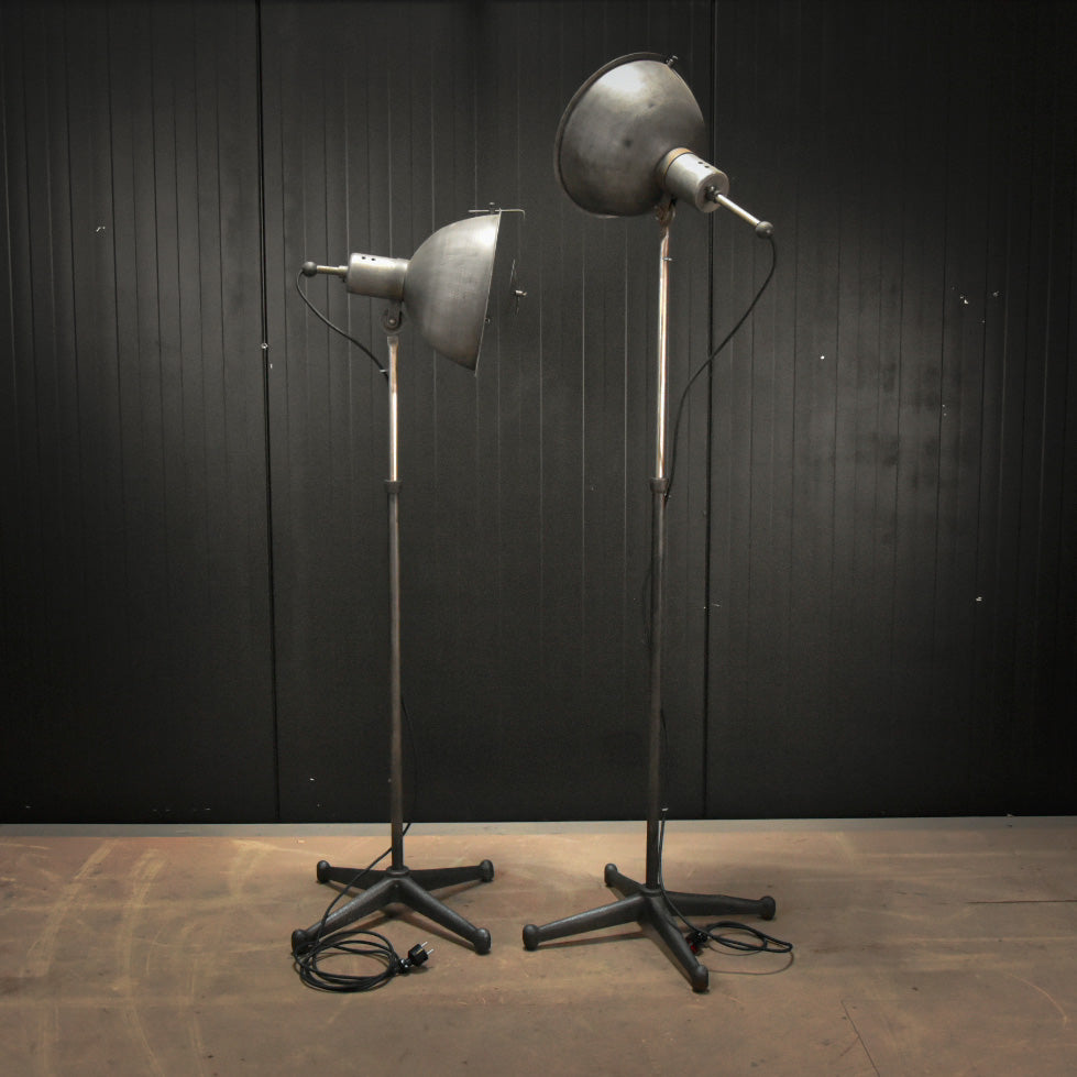 Pair of genuine tall scoop studio lamps