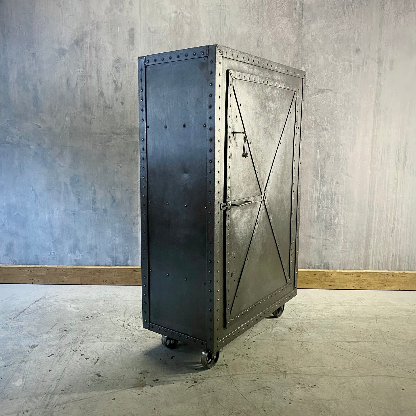Antique riveted Bank cabinet from post office in Vienna