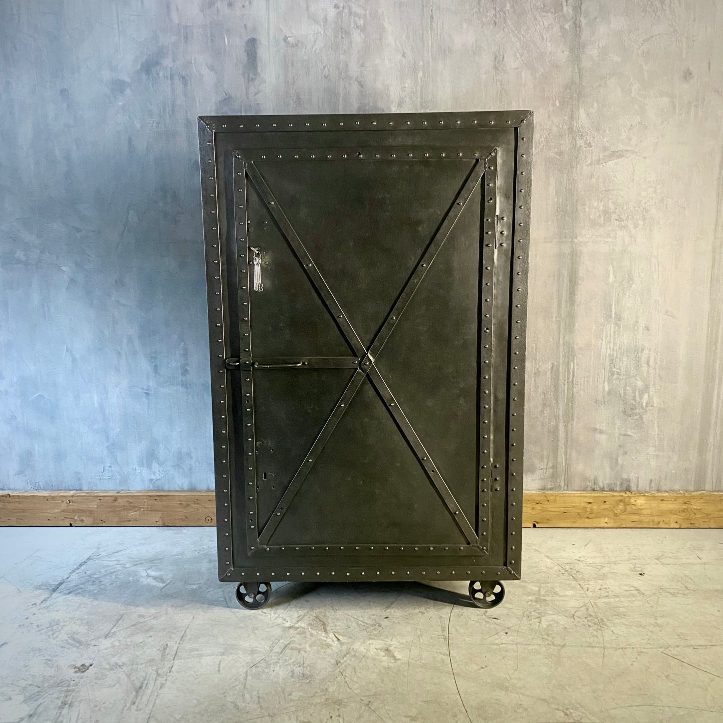 Antique riveted Bank cabinet from post office in Vienna