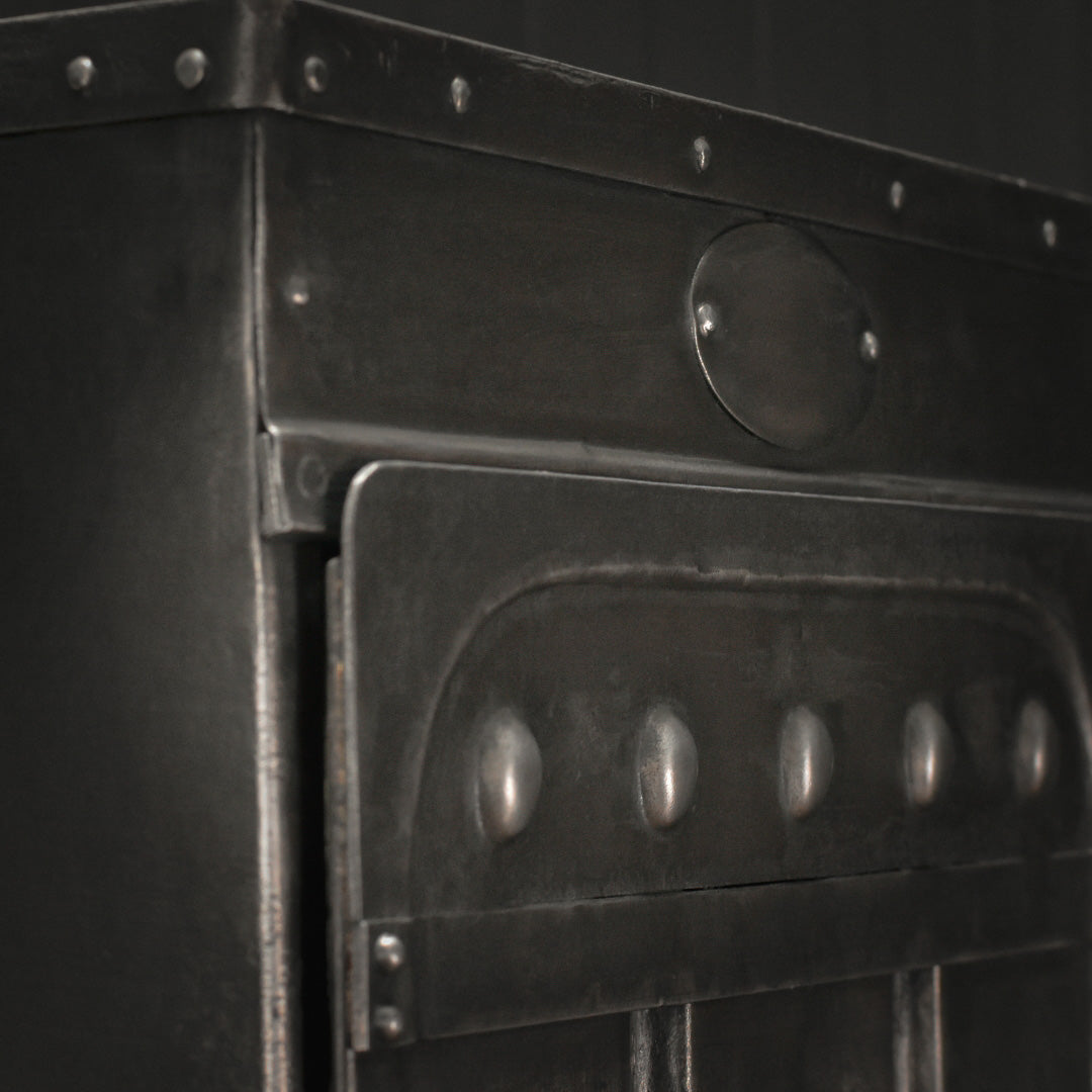 Antique XIX century steel industrial locker