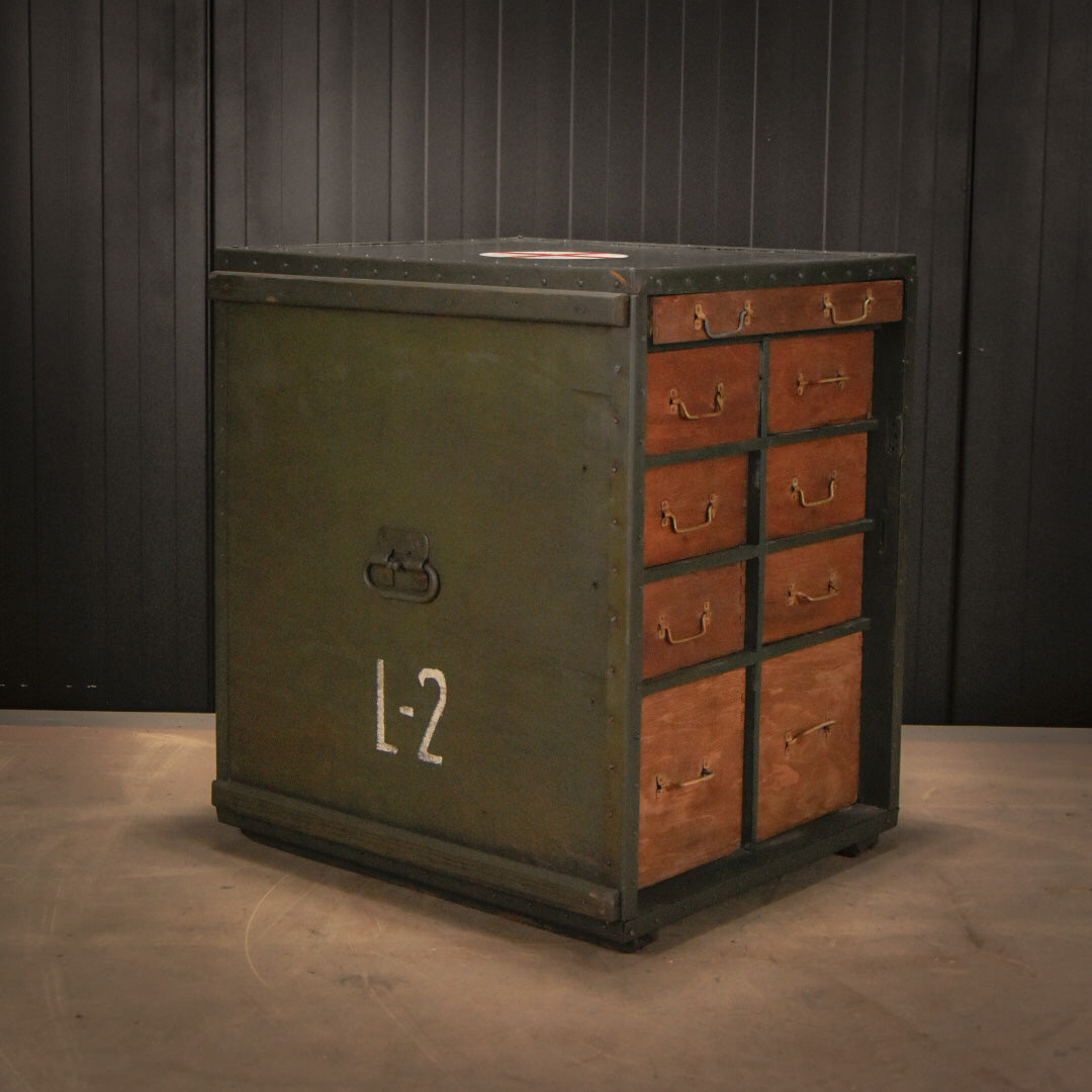 Vintage medical military chest of drawers