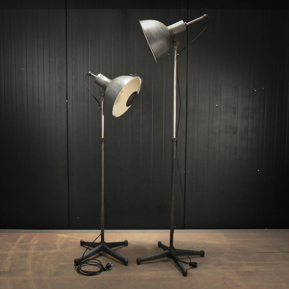 Pair of genuine tall scoop studio lamps