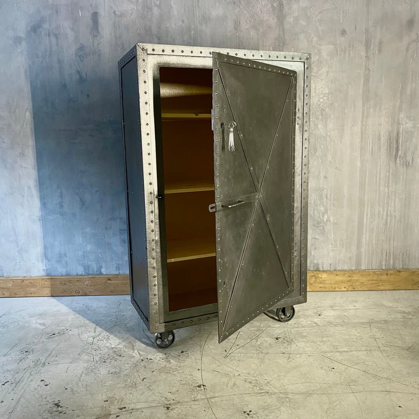 Antique riveted Bank cabinet from post office in Vienna