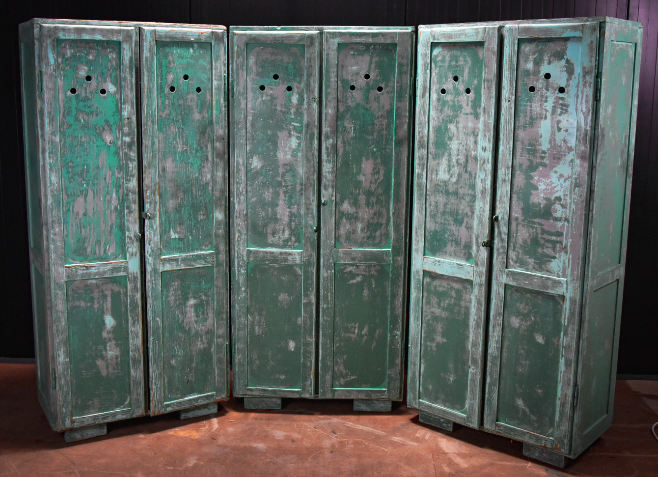 Wooden industrial lockers
