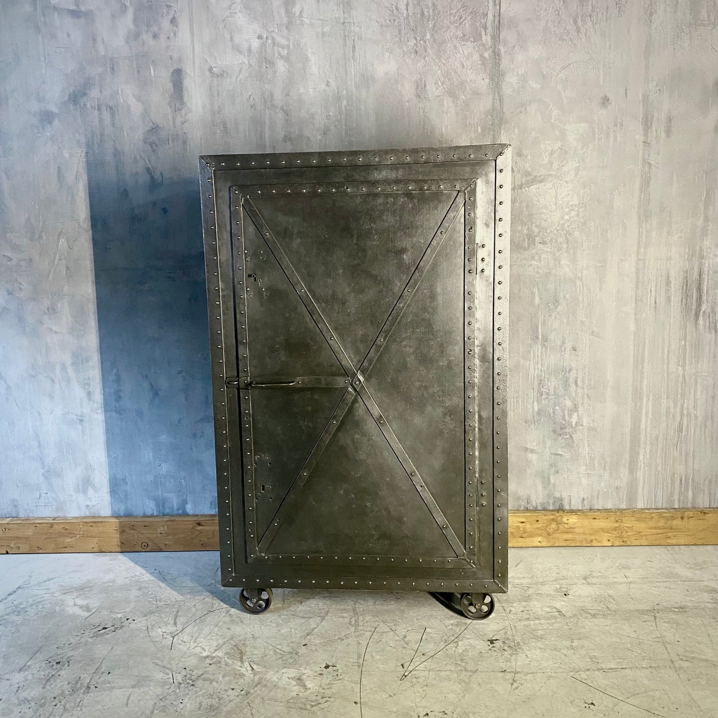 Antique riveted Bank cabinet from post office in Vienna