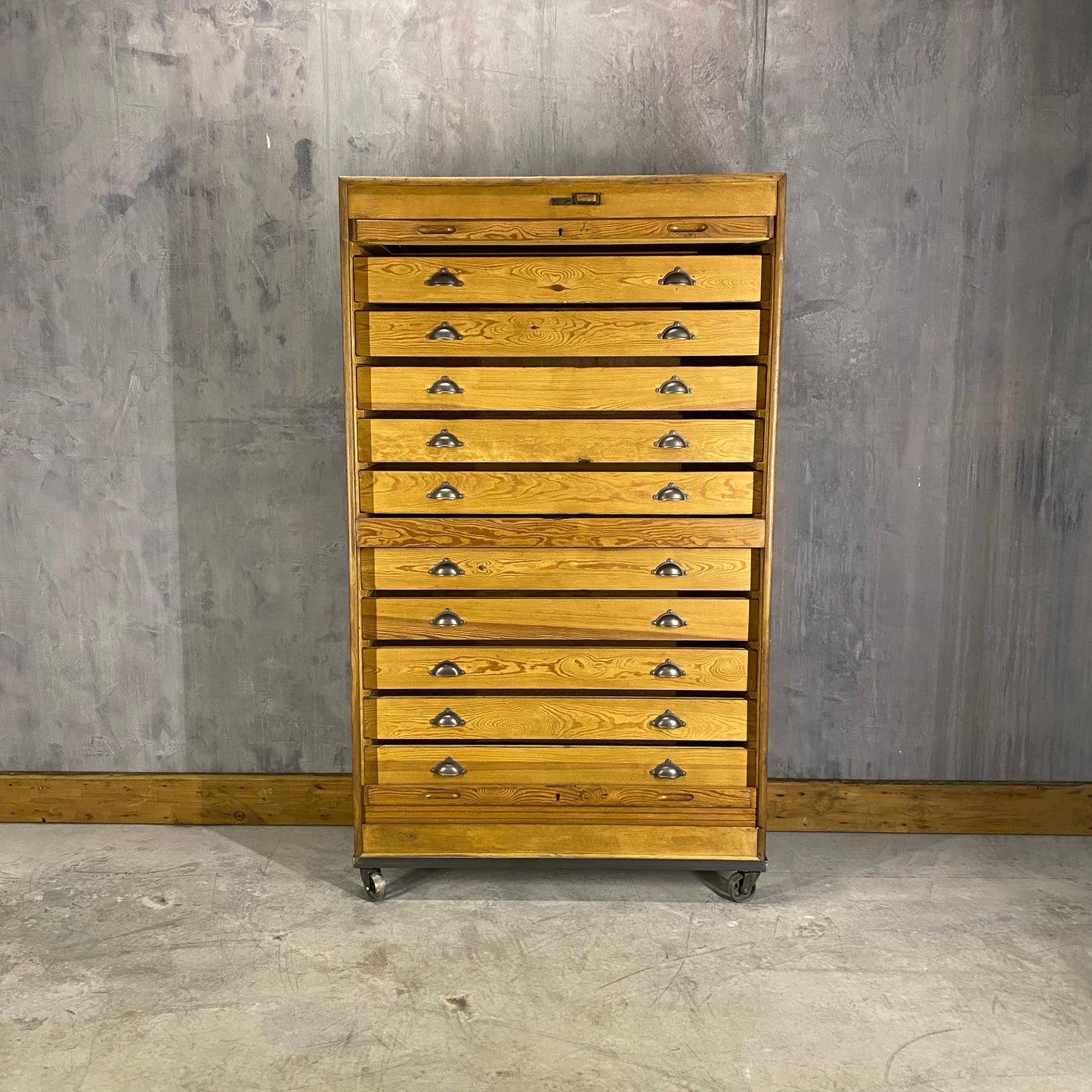 Filing tambour door cabinet