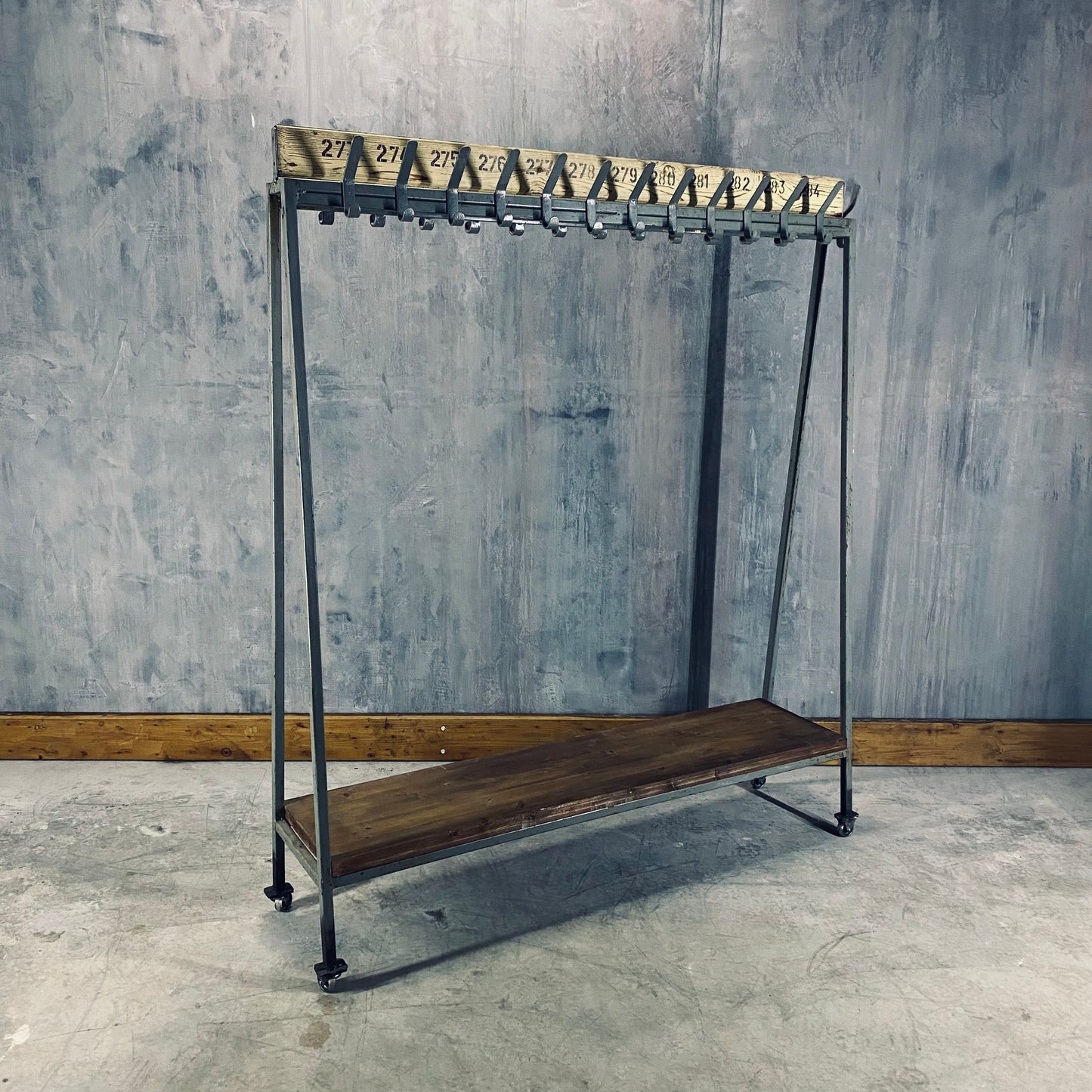 Clothes rack from old sport school.