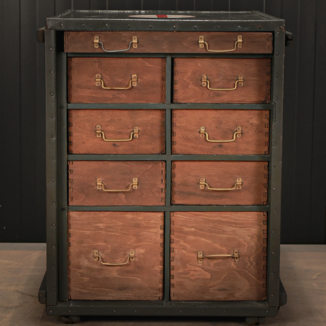 Vintage medical military chest of drawers