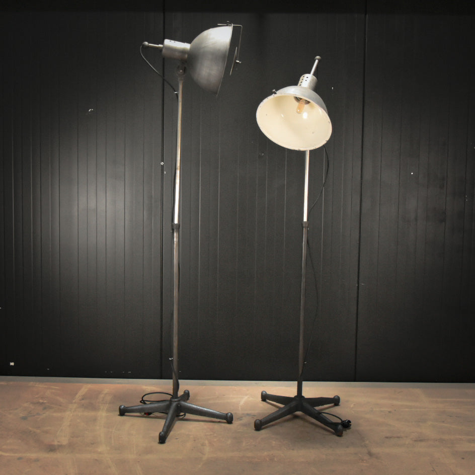 Pair of genuine tall scoop studio lamps