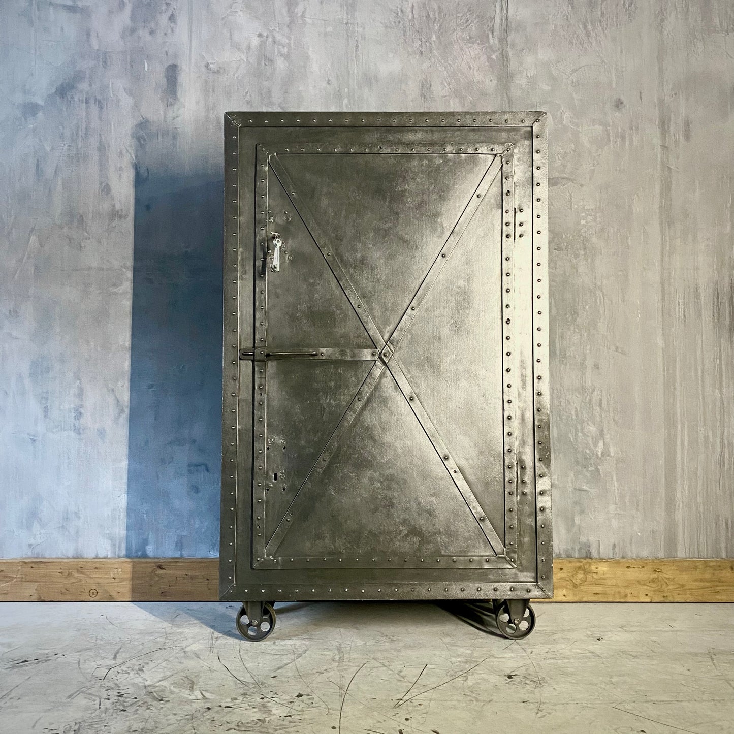 Antique riveted Bank cabinet from post office in Vienna