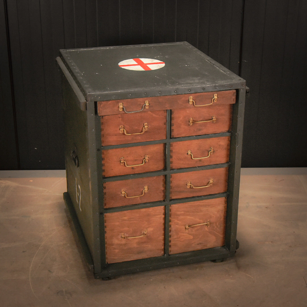 Vintage medical military chest of drawers
