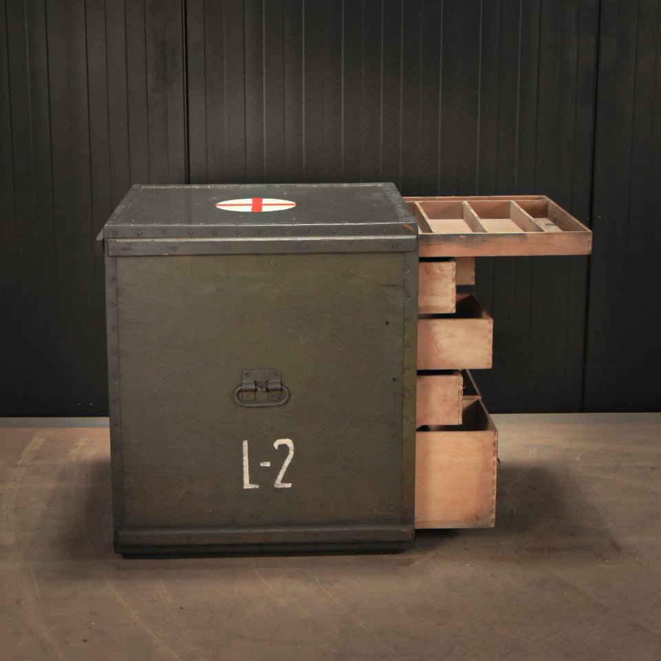 Vintage medical military chest of drawers