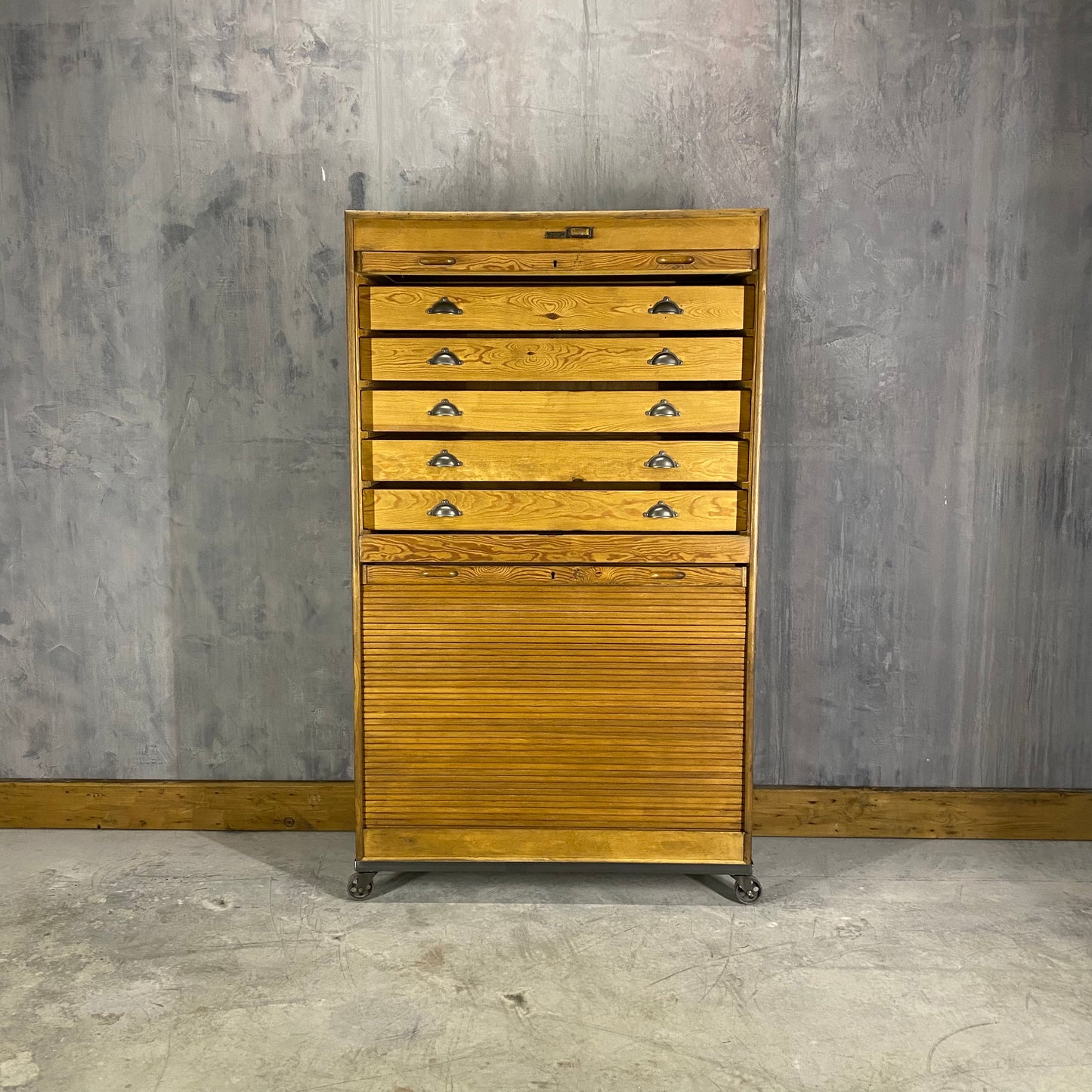 Filing tambour door cabinet