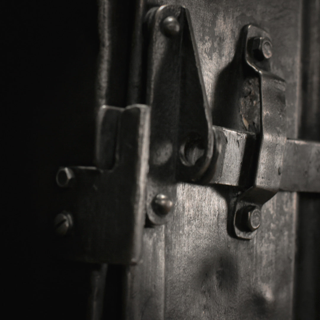 Antique XIX century steel industrial locker
