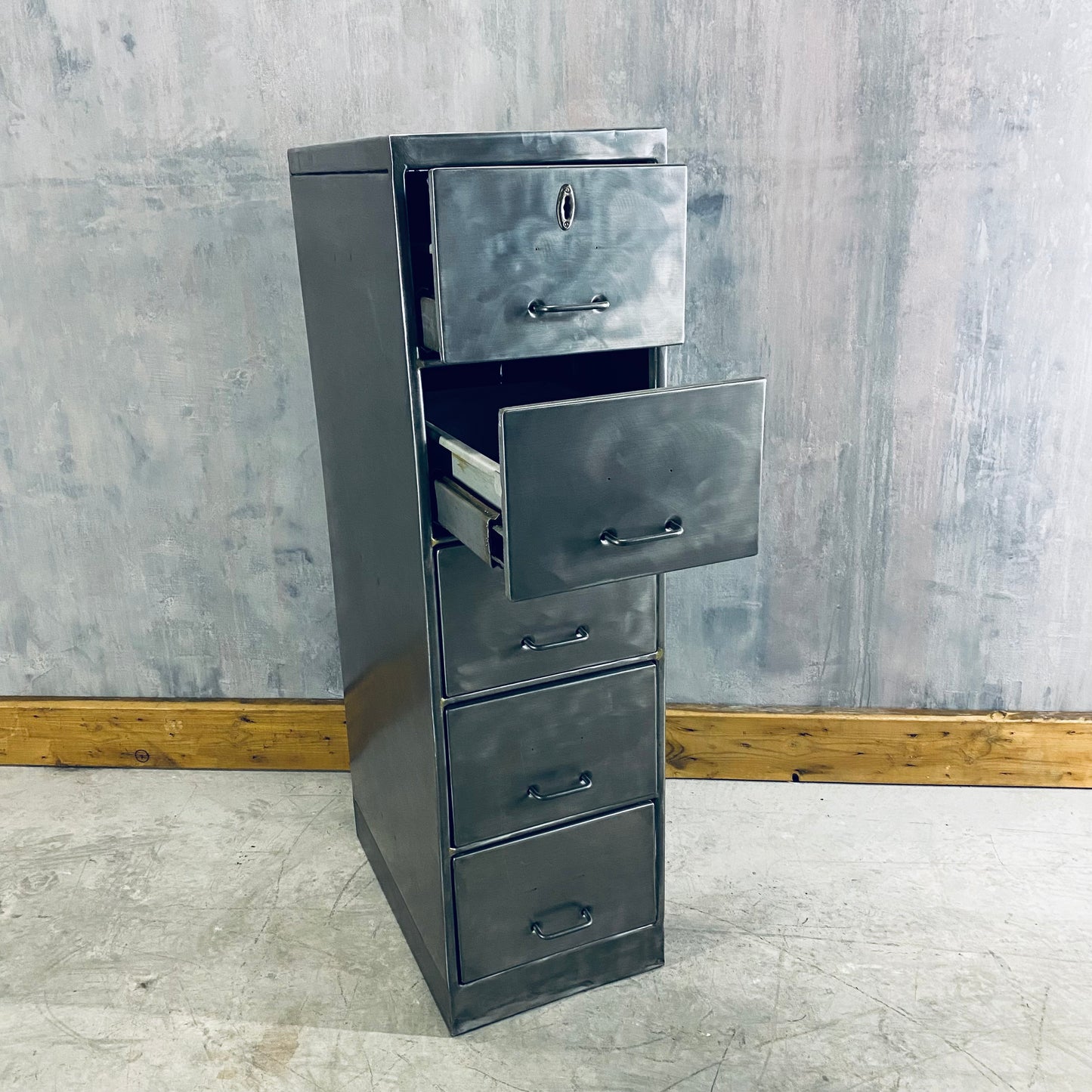 Metal industrial filing cabinet