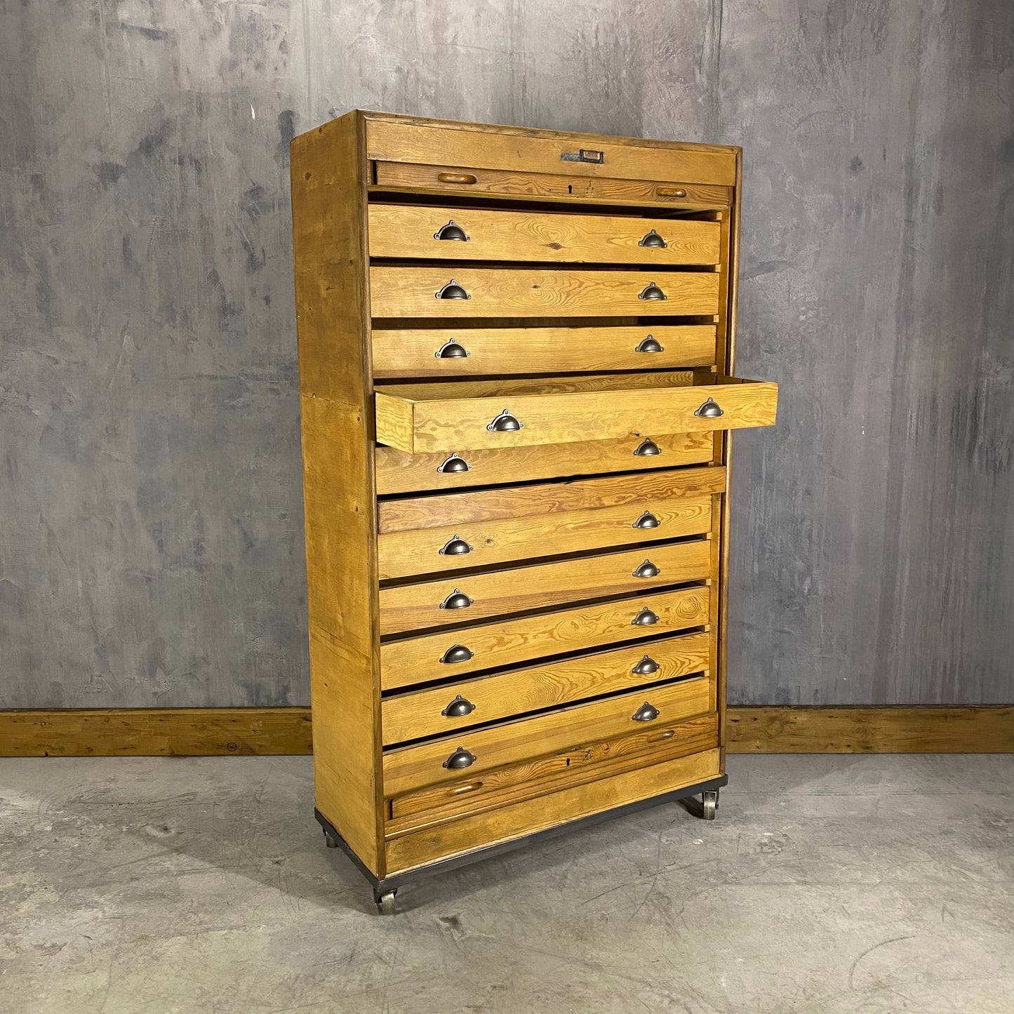 Filing tambour door cabinet