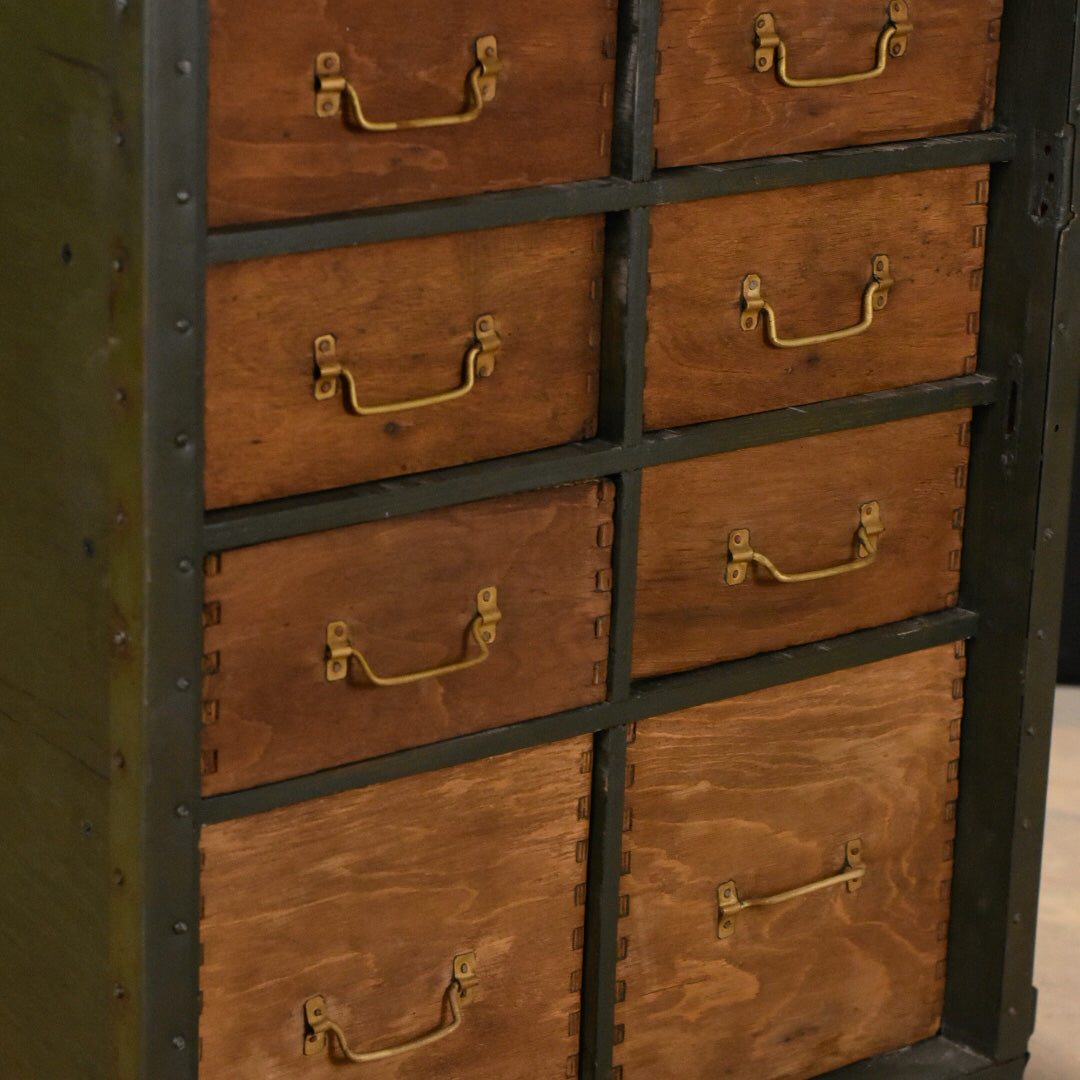 Vintage medical military chest of drawers