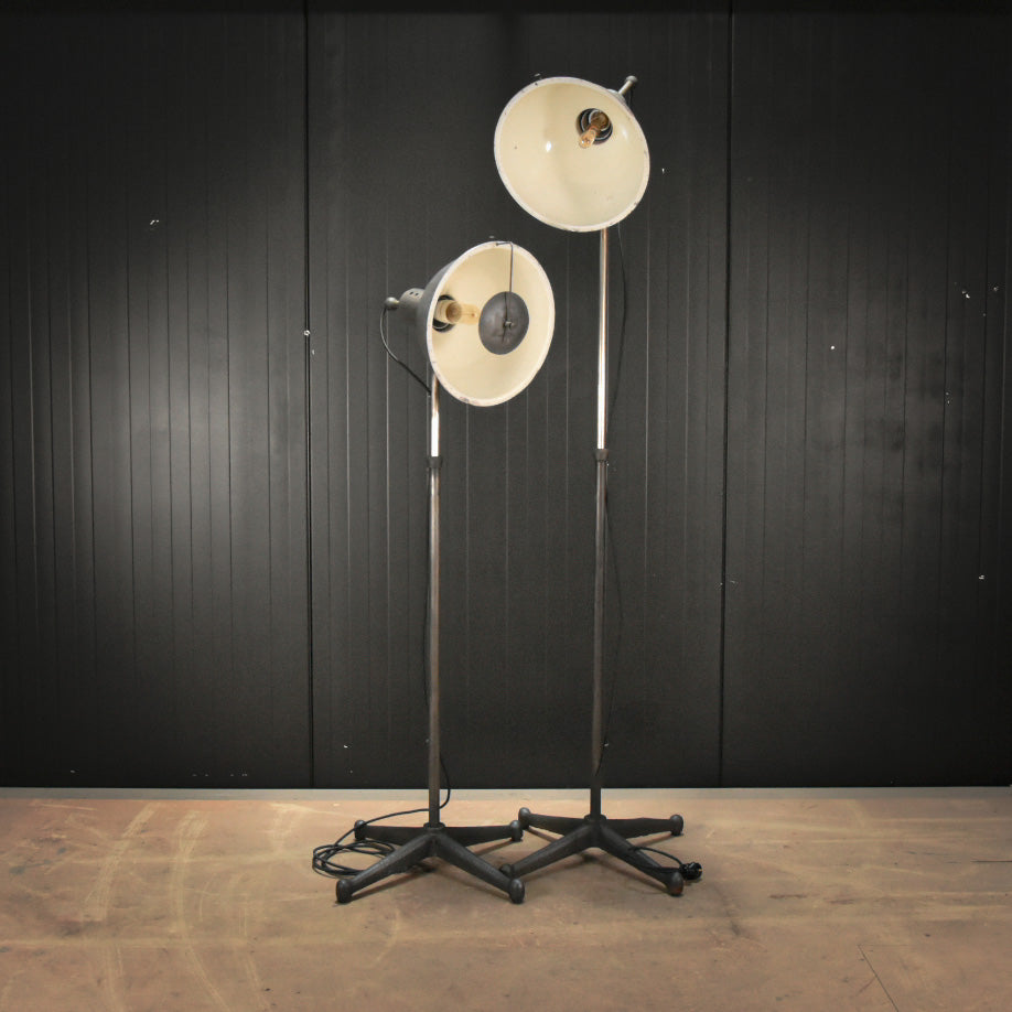 Pair of genuine tall scoop studio lamps