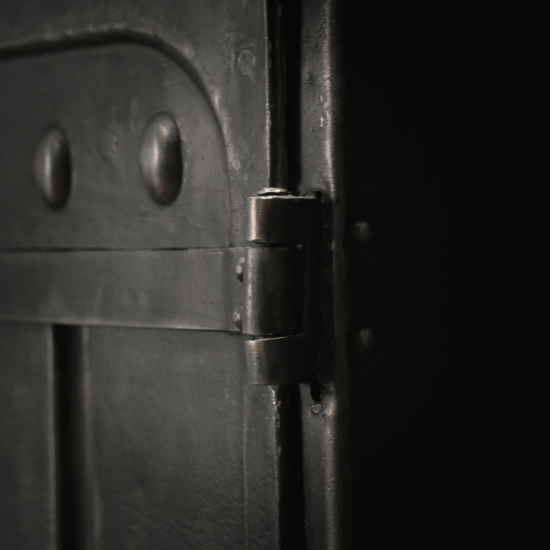 Antique XIX century steel industrial locker
