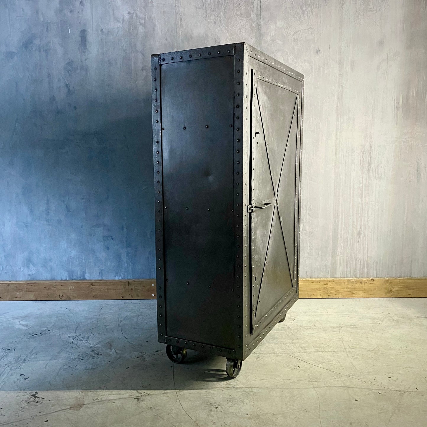 Antique riveted Bank cabinet from post office in Vienna