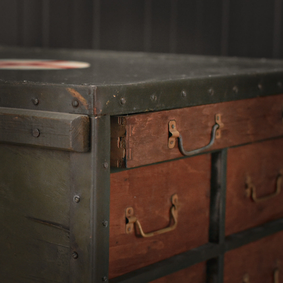 Vintage medical military chest of drawers