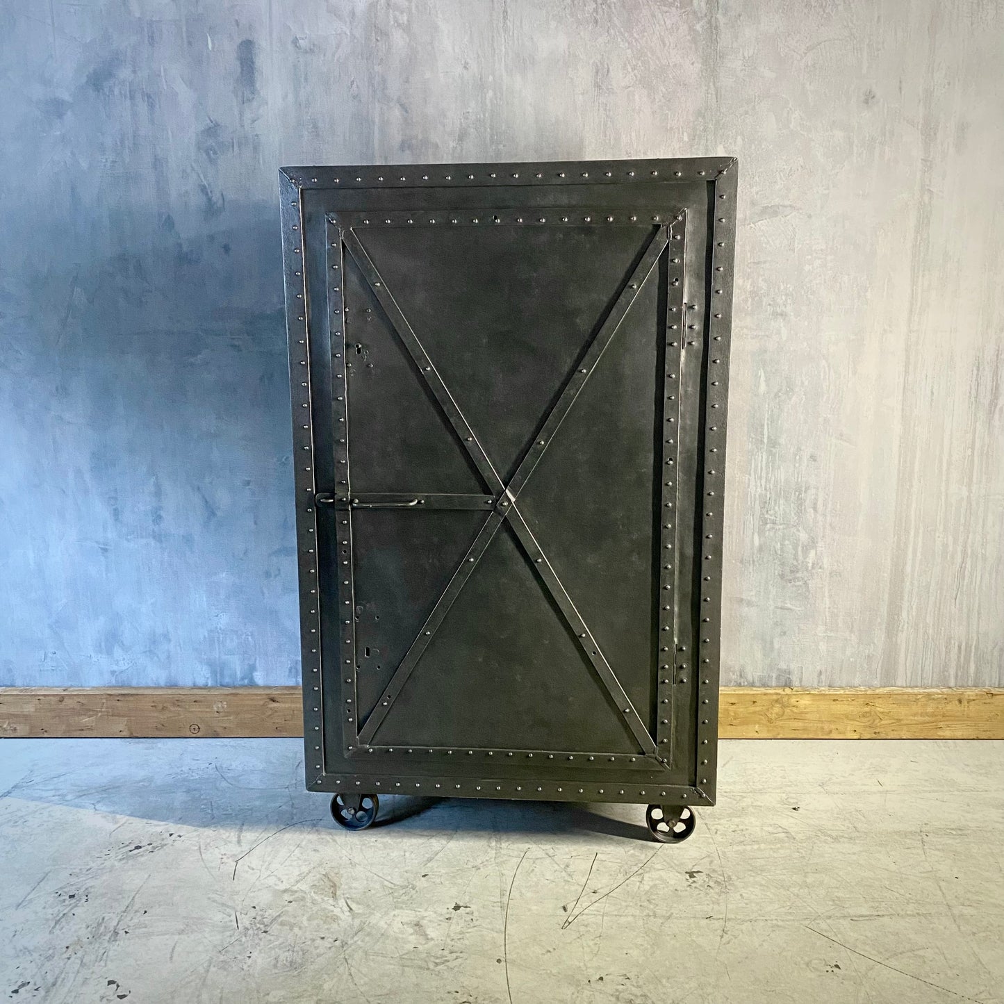 Antique riveted Bank cabinet from post office in Vienna
