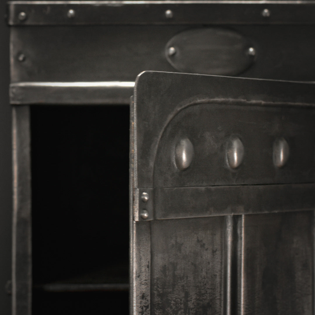 Antique XIX century steel industrial locker