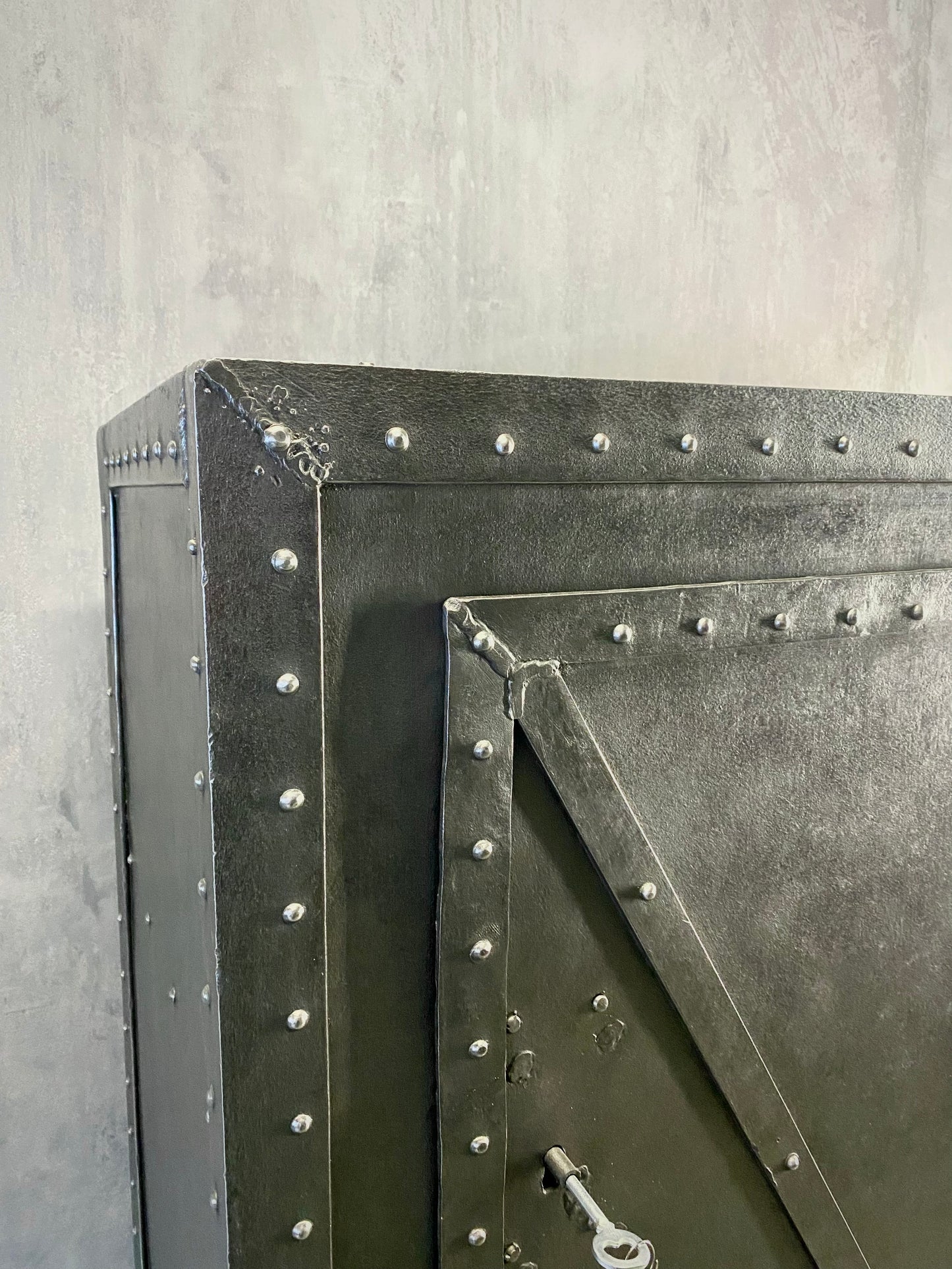 Antique riveted Bank cabinet from post office in Vienna