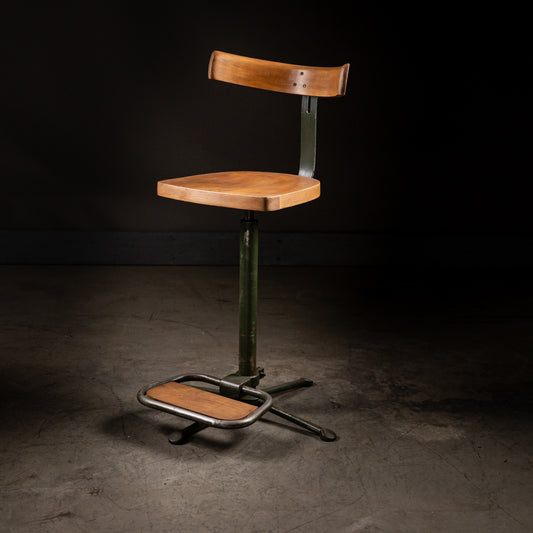 Vintage Industriell Stol med Justerbar Høyde