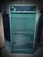 Rolling door closet with bank of drawers