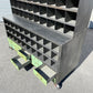 Heavy duty pigeon-hole metal shelving rack