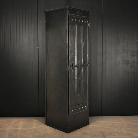 Antique XIX century steel industrial locker