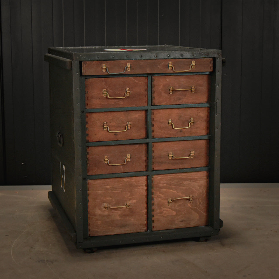 Vintage medical military chest of drawers
