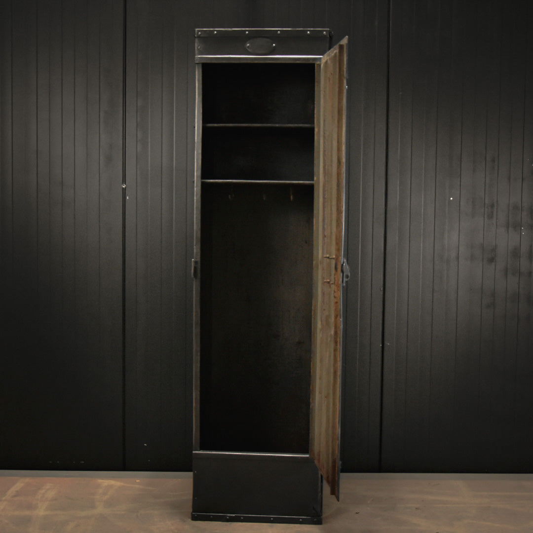 Antique XIX century steel industrial locker