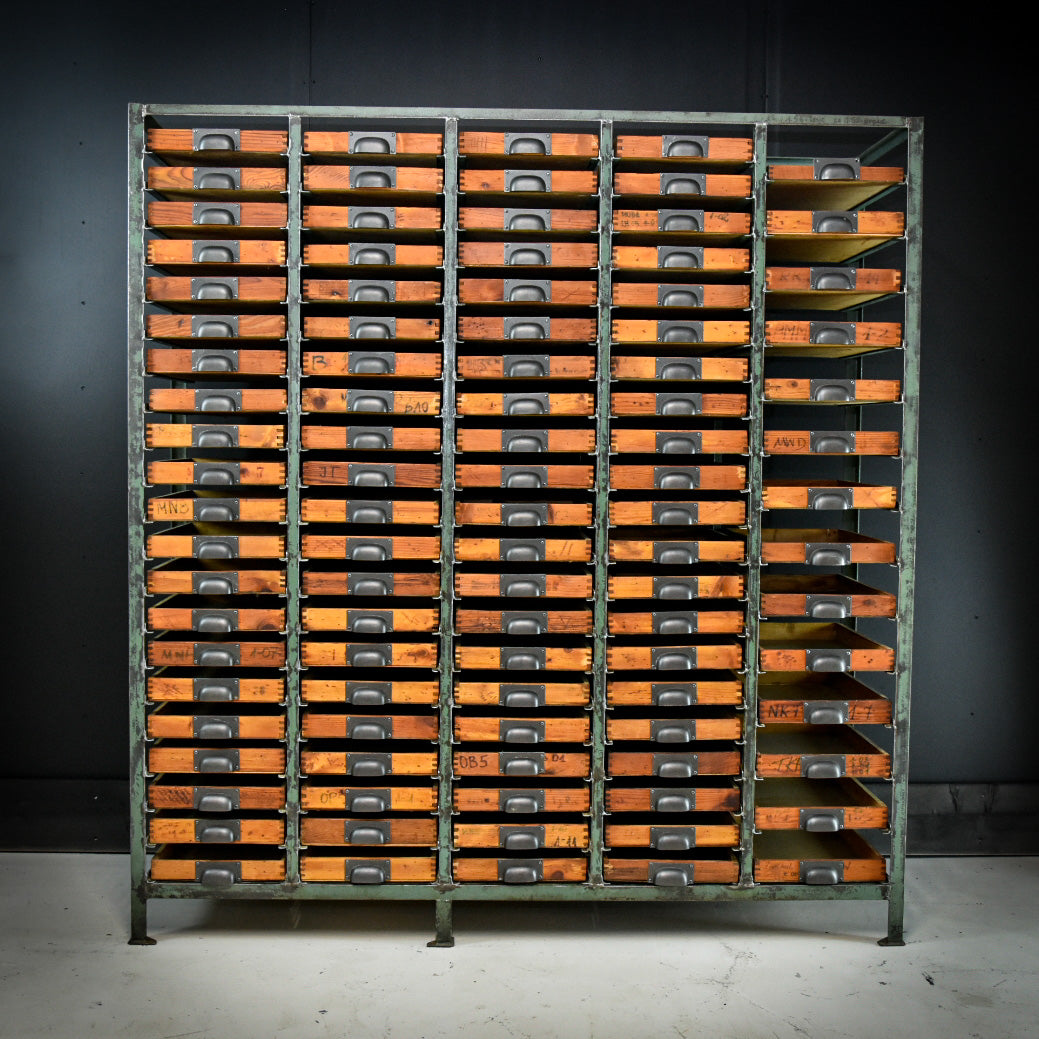 Industrial bank of drawers from Italian military workshop