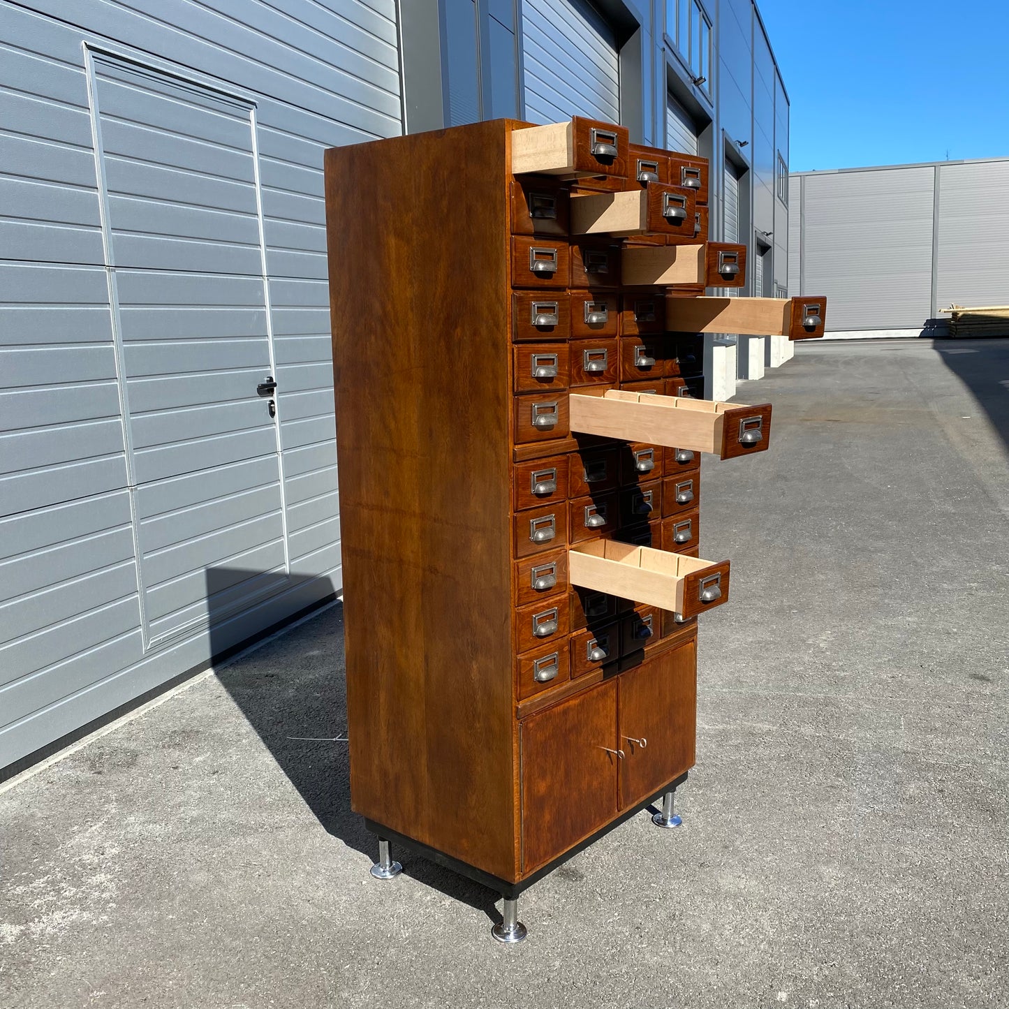 Oak filing cabinet from Prague library
