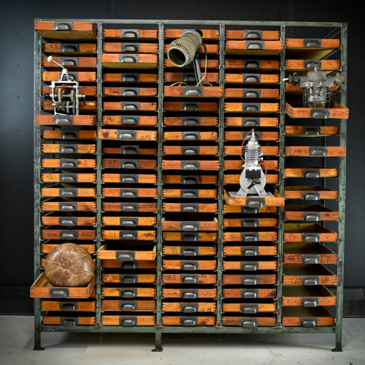 Industrial bank of drawers from Italian military workshop