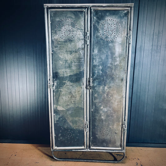 Rare pre-war era heavy-duty 2 door workshop HS locker.