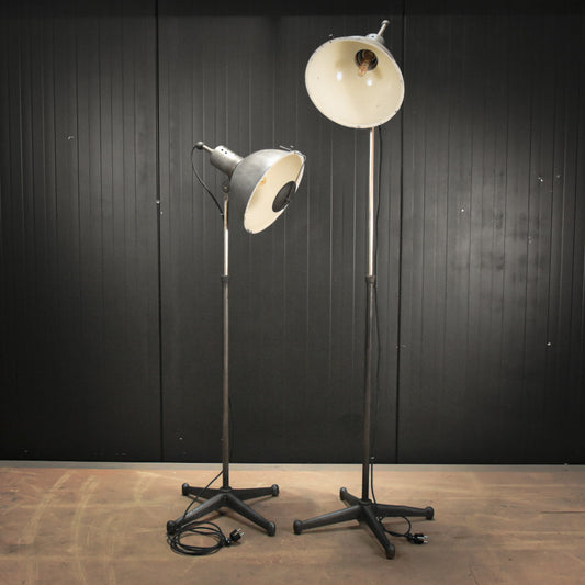 Pair of genuine tall scoop studio lamps